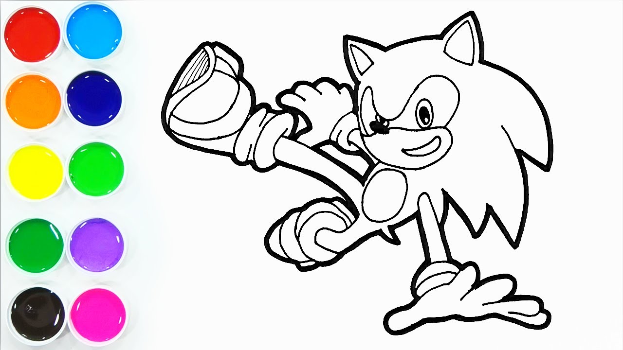 Como Dibujar y Colorear a SONIC Paso a Paso Dibujos Para Niños Learn Colors FunKeep Art