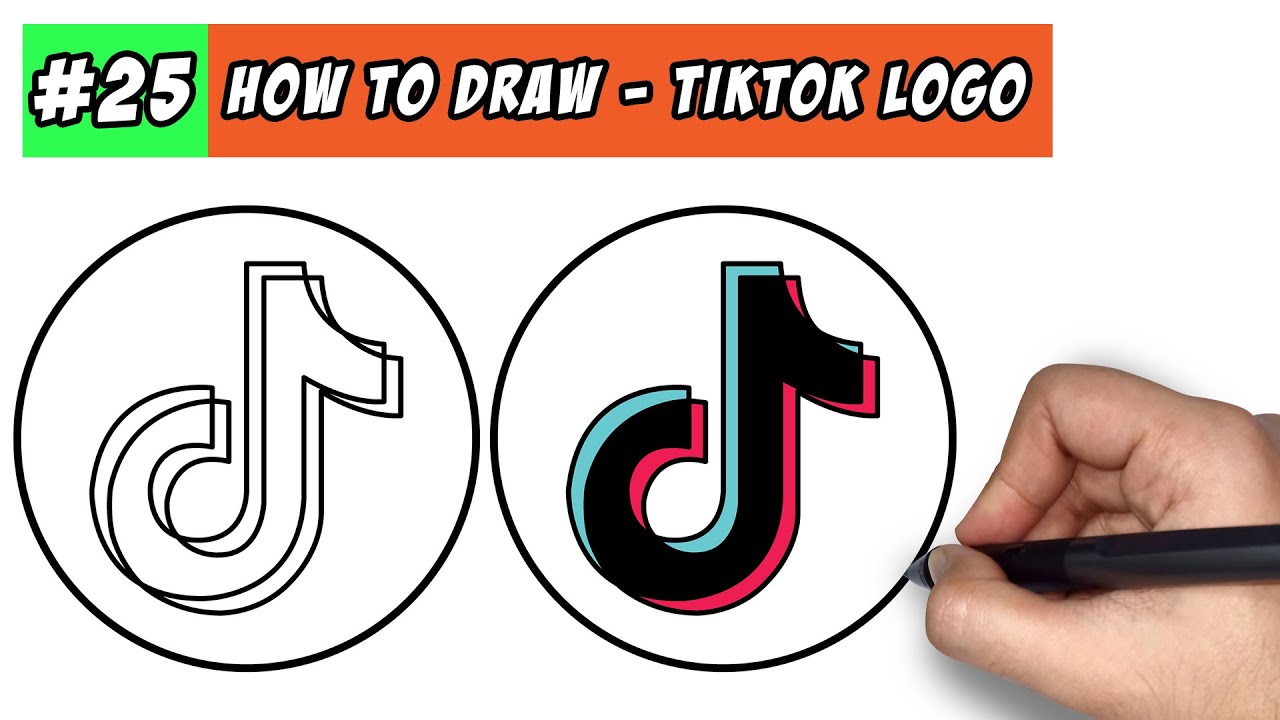 How To Draw The Tik Tok Logo Myhobbyclasscom Learn Drawing Images