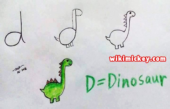 easy drawing ideas for kids easy draw dinosaur from letter d kolay çizim dinozor draw animal from letters step by step 