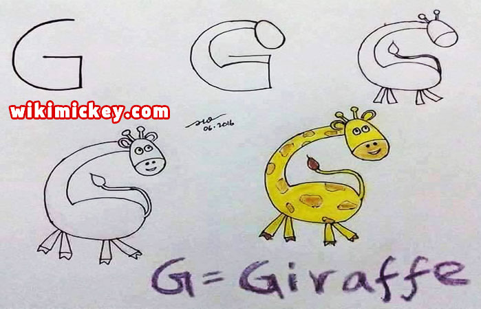 easy drawing ideas for kids easy draw giraffe from letter g kolay çizim balık dinozor draw animal from letters step by step 