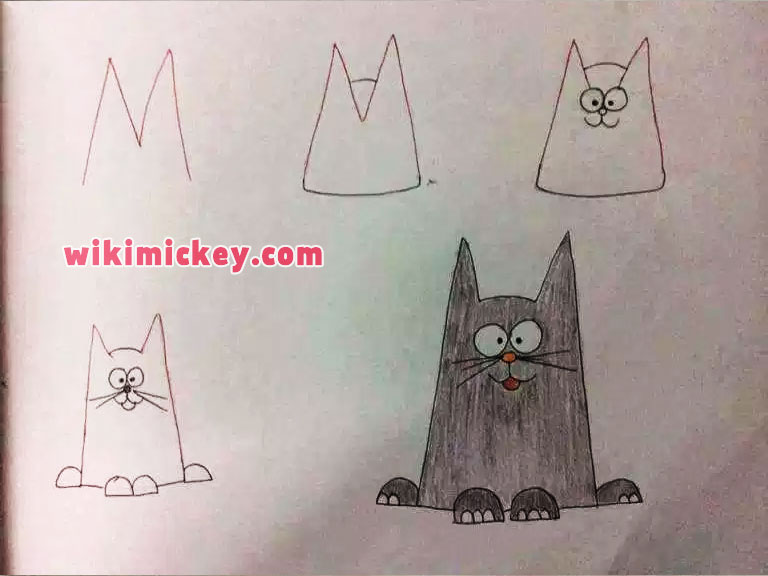 easy drawing ideas for kids easy draw catdeer kolay çizim kedi siyah