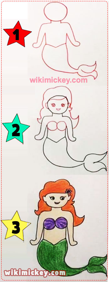 easy drawing ideas for kids draw easy mermaid girl step by step