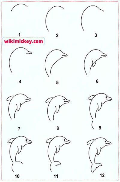 easy drawing ideas for kids easy draw dophin fish kolay çizim yunus resmi draw step by step 
