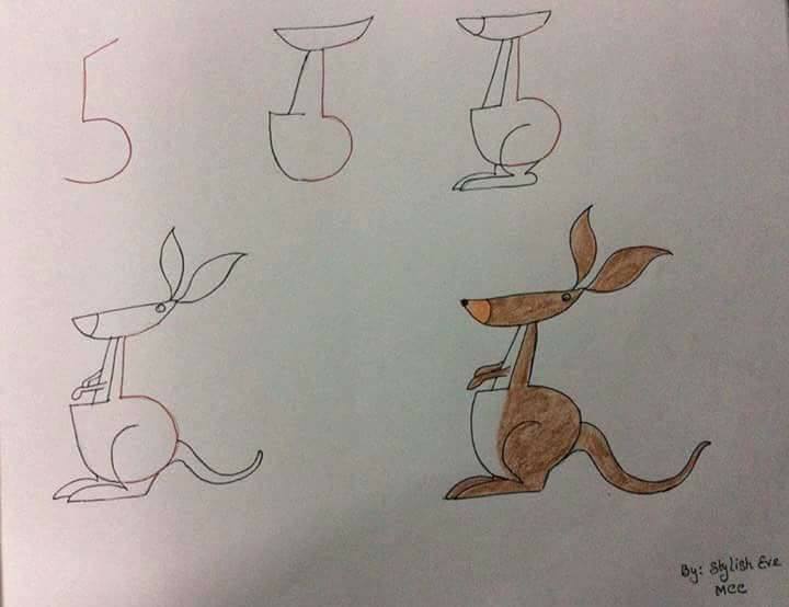 easy drawing ideas for kids easy draw kangaroo kolay çizim kanguru draw step by step 