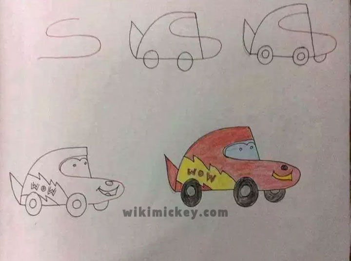 easy drawing ideas for kids easy draw car lightning mcqueen kolay çizim araba
