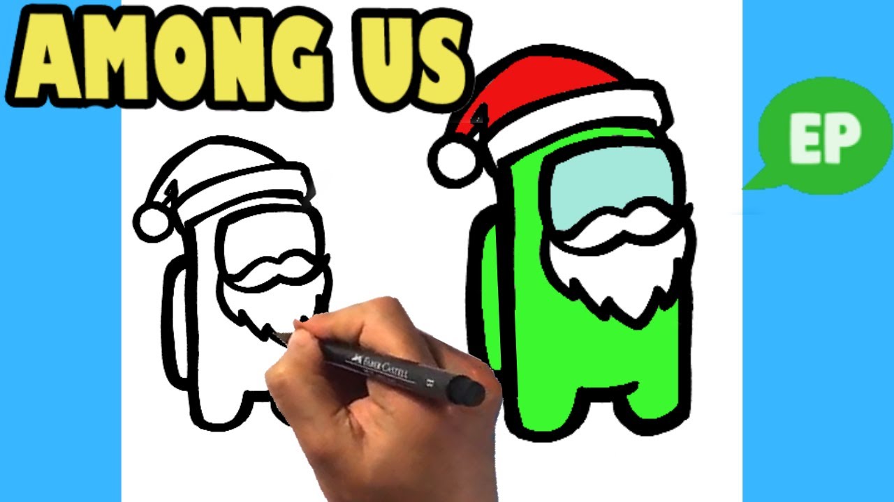 How to Draw Among Us - Santa Claus - Christmas Drawing Lesson | Social