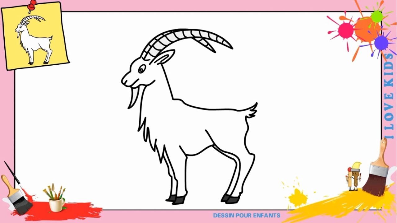 Dessin chèvre FACILE - Comment dessiner une chèvre FACILEMENT etape par