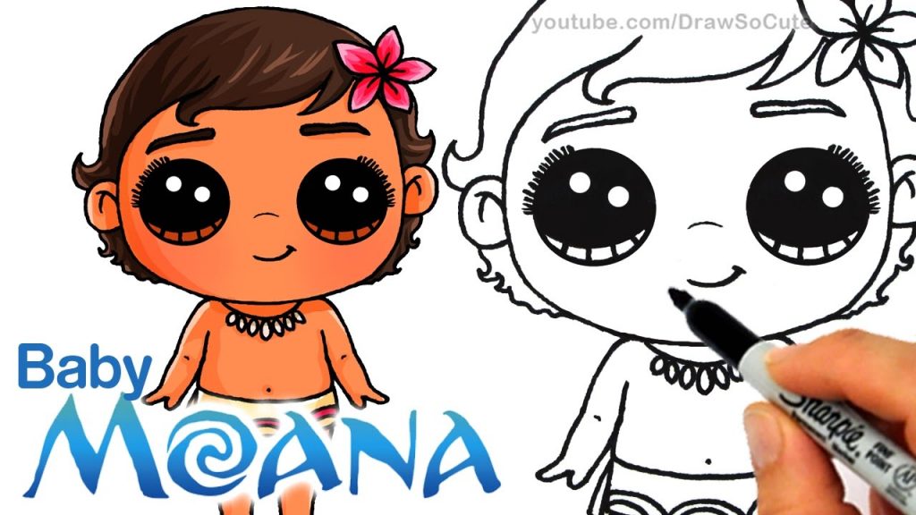 How To Draw Baby Moana Step By Step Cute Disney Princess Social Useful Stuff Handy Tips