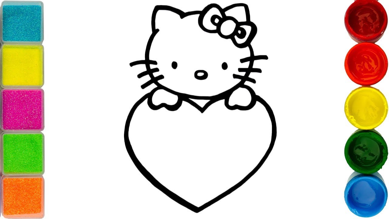 Hello Kitty With Heart Drawing And Painting For Kids Toddlers Social Useful Stuff Handy Tips