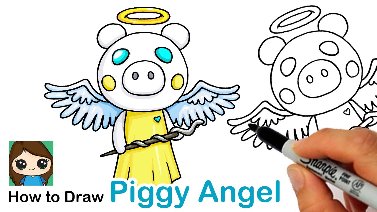 How To Draw Roblox Angel Piggy Social Useful Stuff Handy Tips - roblox drawing youtube