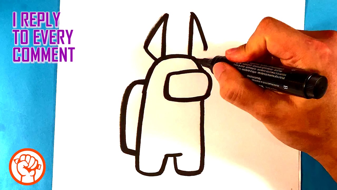 How to Draw Among Us - Devil Hat - Easy Pictures to Draw | Easy ...