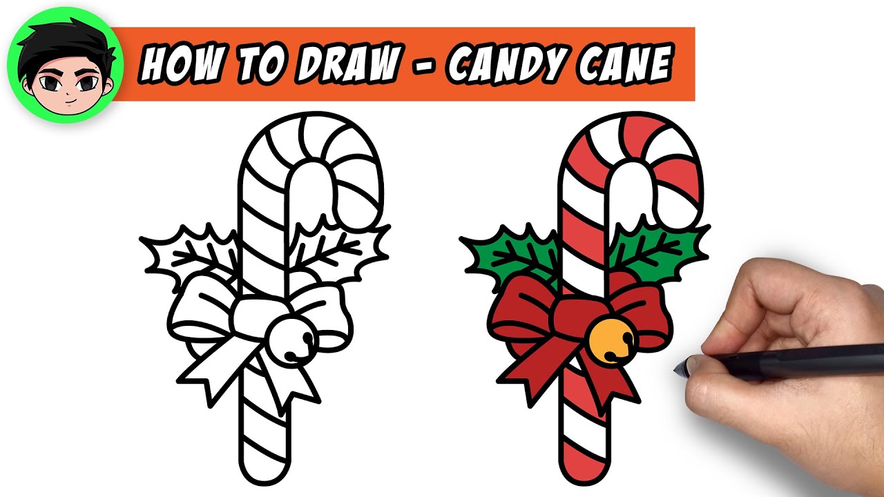 How To Draw A Candy Cane Easy Step By Step Tutorial Social Useful Stuff Handy Tips