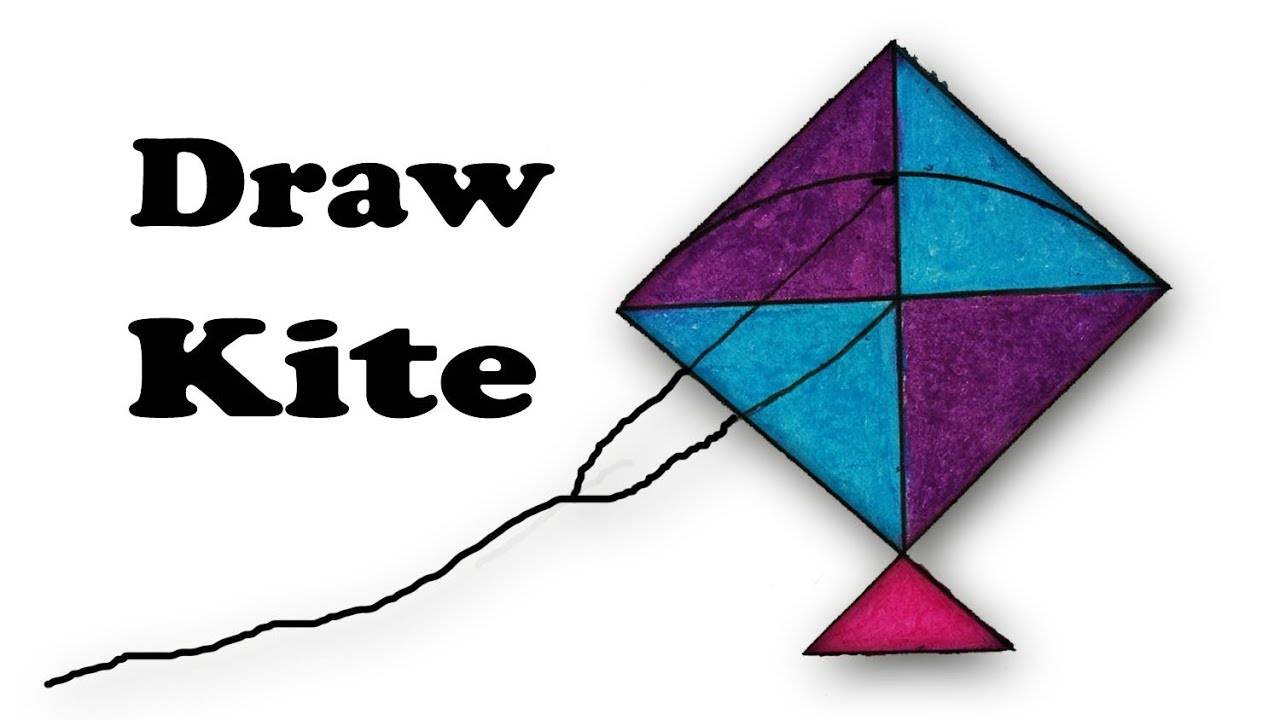 How to draw Kite for kids.Step by step(easy draw) Social Useful Stuff