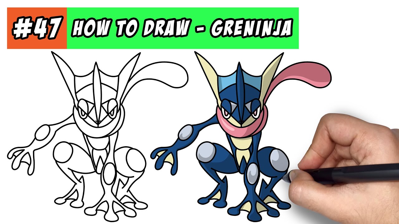 How To Draw Greninja | Pokemon - Easy Step By Step Tutorial | Easy ...