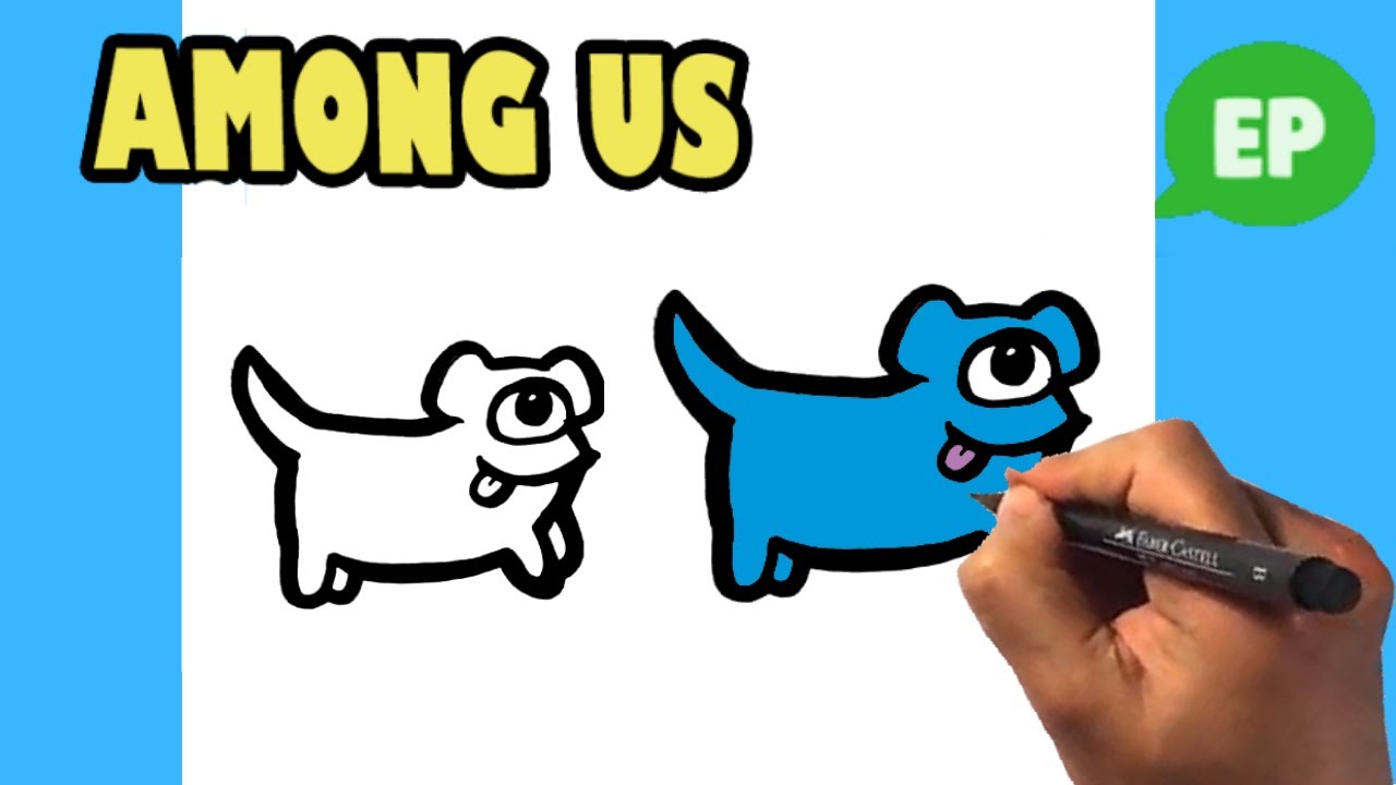 How to Draw Among Us Pets - Dog - Easy Pictures to Draw | Social Useful
