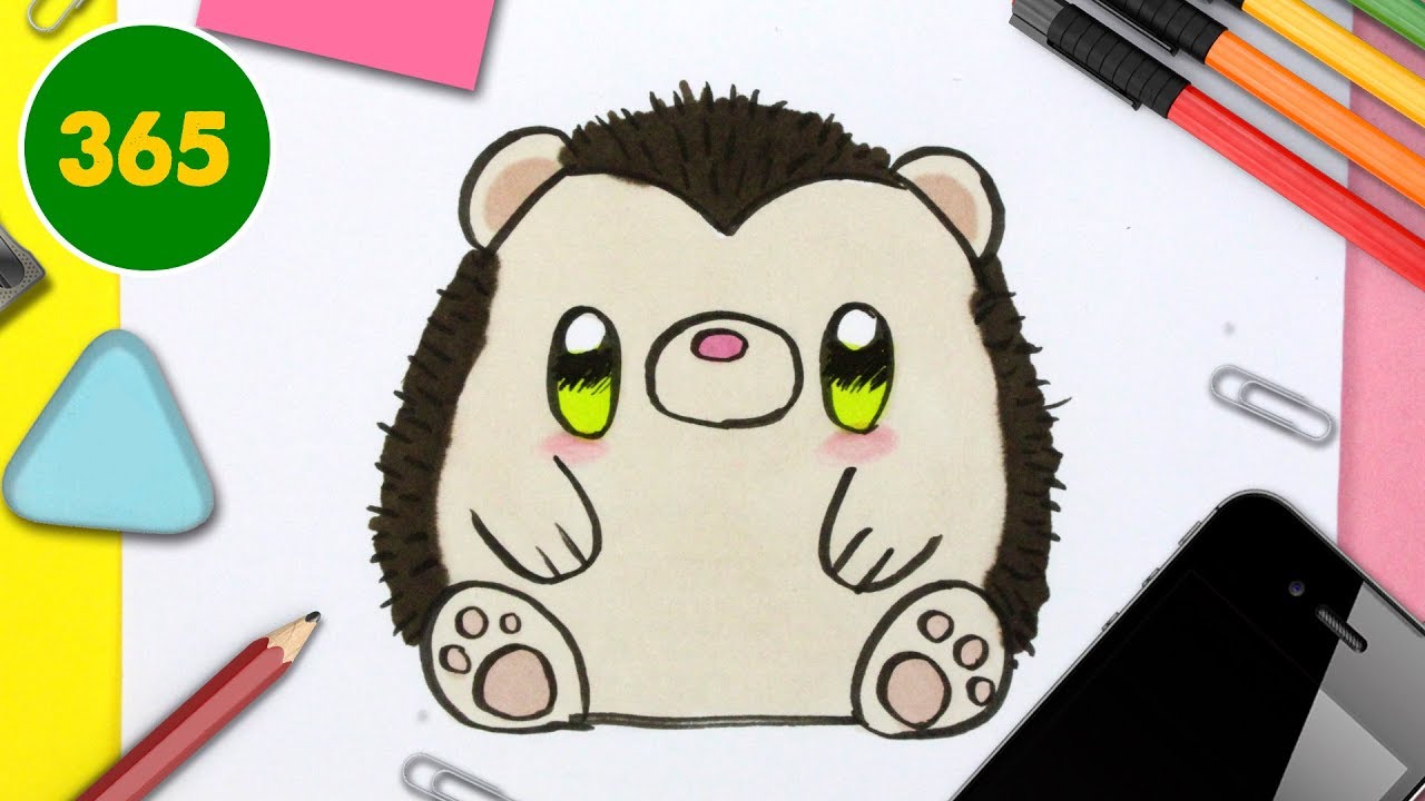 COMMENT DESSINER UN HÉRISSON KAWAII apprendre à dessiner Comment