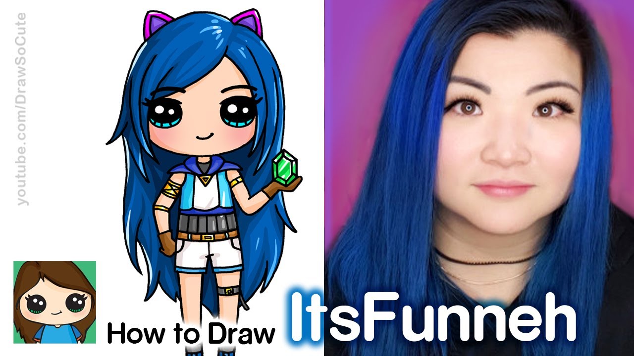 How to Draw ItsFunneh Famous YouTuber Easy Drawings Dibujos