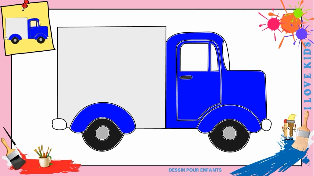 Dessin camion - Comment dessiner un camion FACILEMENT pour ENFANTS