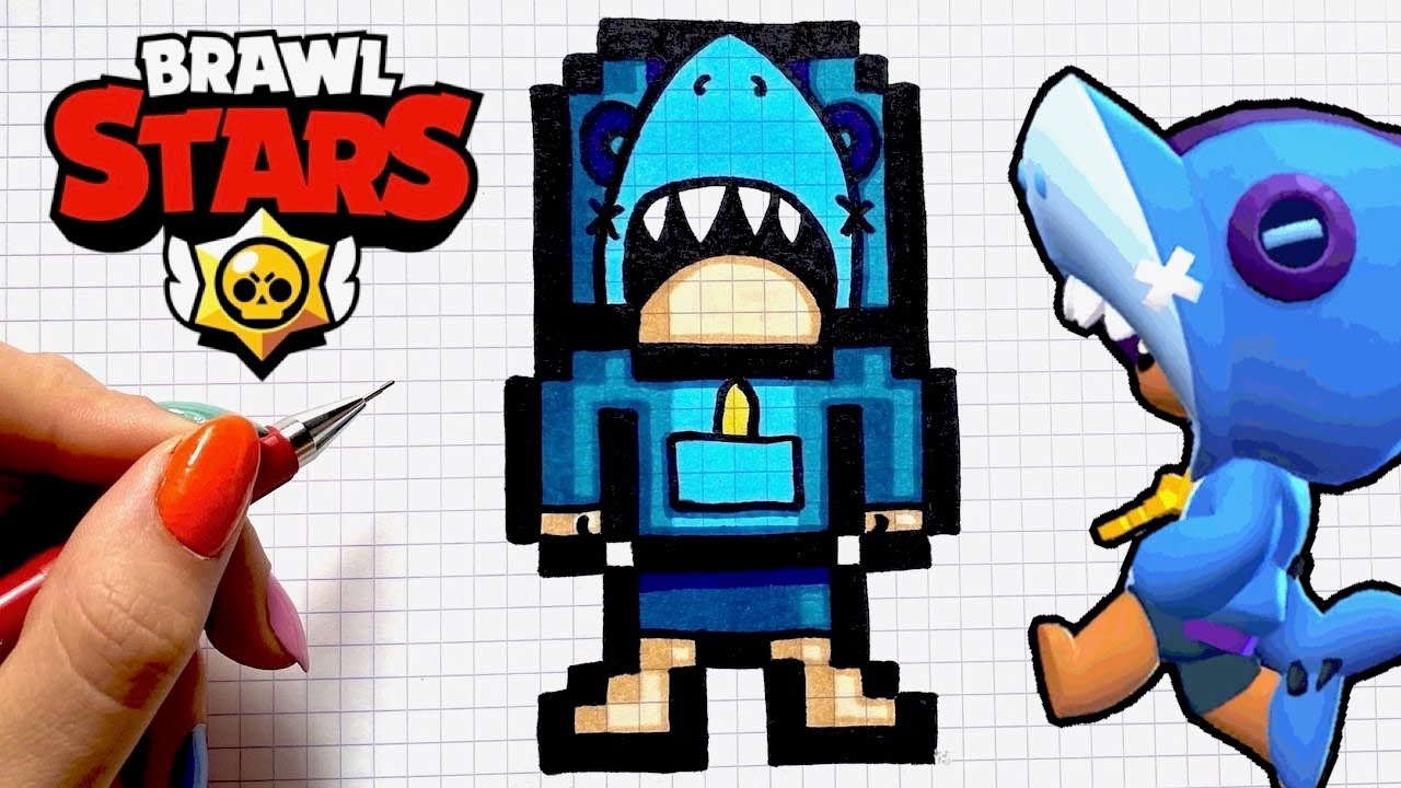 Tuto Dessin Leon Requin Pixel Art Brawl Stars Social Useful Stuff Handy Tips - tuto brawl stars dessin