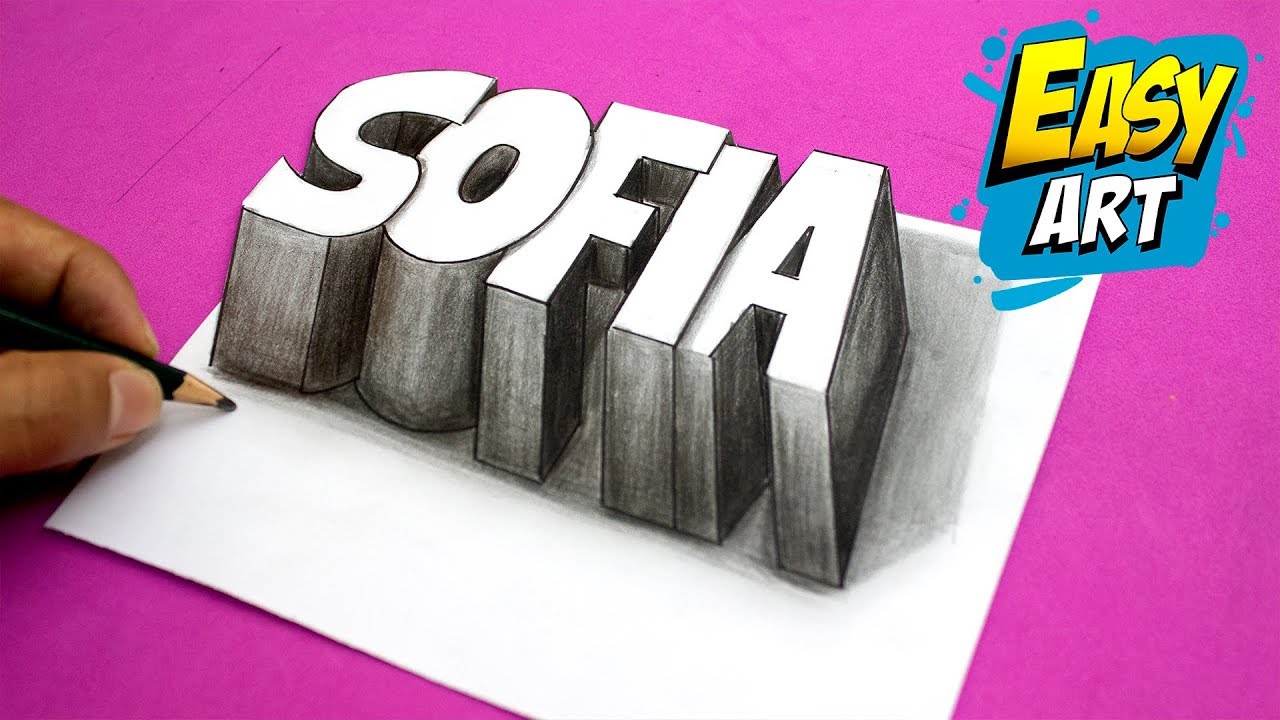 Drawing 3d Sofia │dibujos 3d │como Dibujar El Nombre Sofia 3d│ Easy Art Social Useful Stuff 0980