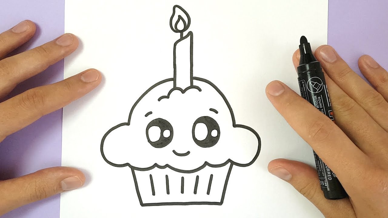 How To Draw A Cute Birthday Cupcake Easy Social Useful Stuff Handy Tips