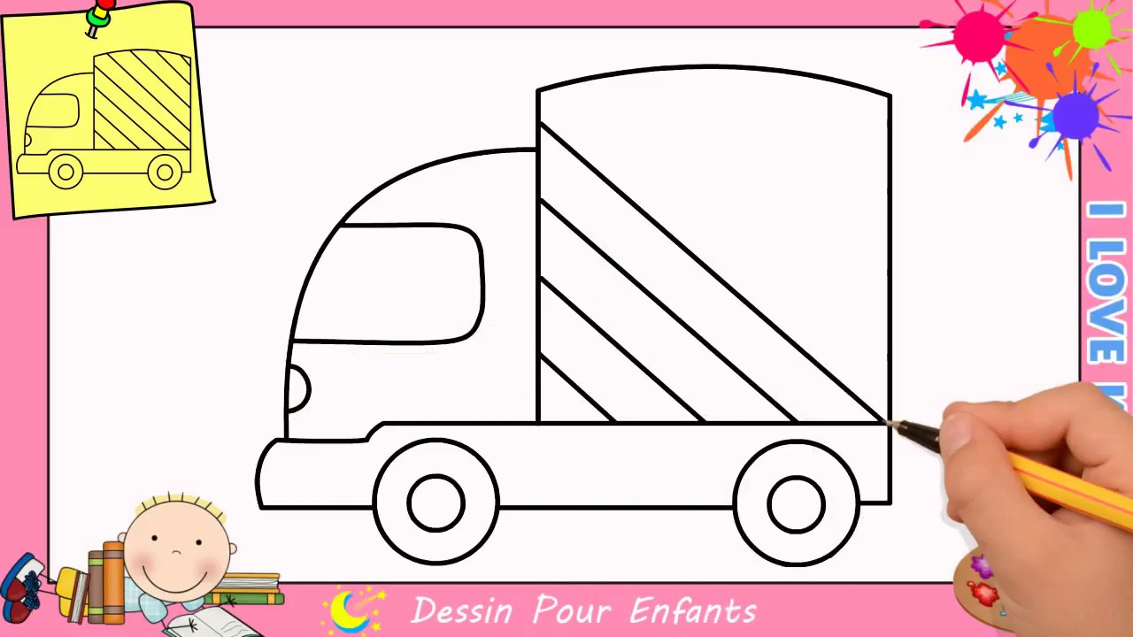 Comment dessiner un camion FACILEMENT etape par etape pour ENFANTS 6