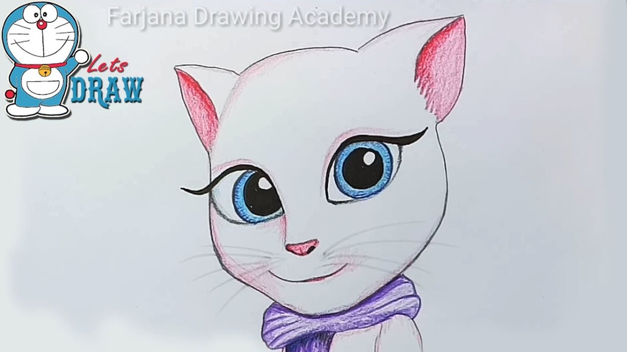 How to draw talking angela step by step Social Useful Stuff Handy Tips