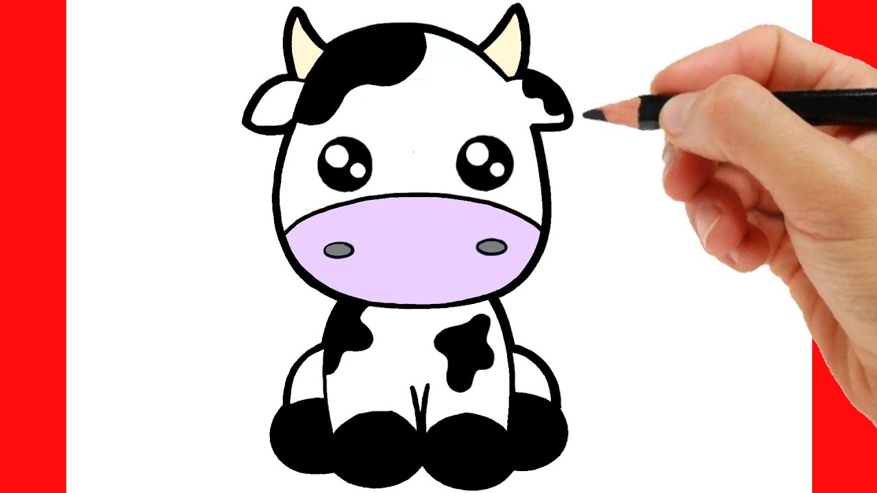 HOW TO DRAW A COW KAWAII EASY | Social Useful Stuff - Handy Tips