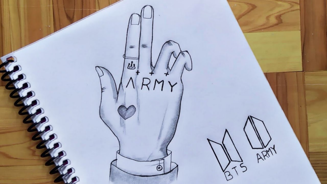 Рисунки руки BTS