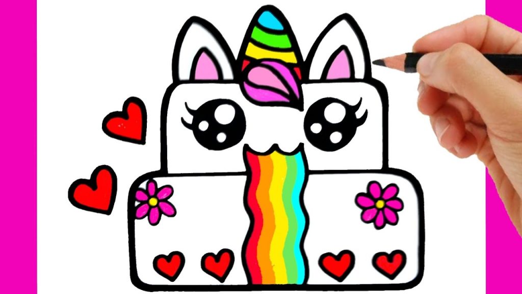 How To Draw Birthday Cake Unicorn Come Disegnare Una Torta Di Compleanno Kawaii Social Useful Stuff Handy Tips