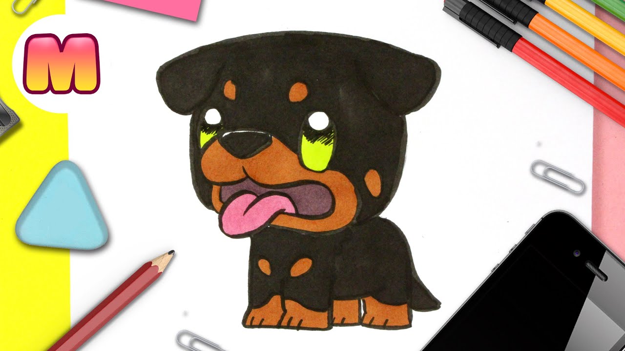 Cómo Dibujar Un Perro Rottweiler Kawaii Paso A Paso ️ Tu Puedes Dibujar Un Perrito Muy Fácil 6535