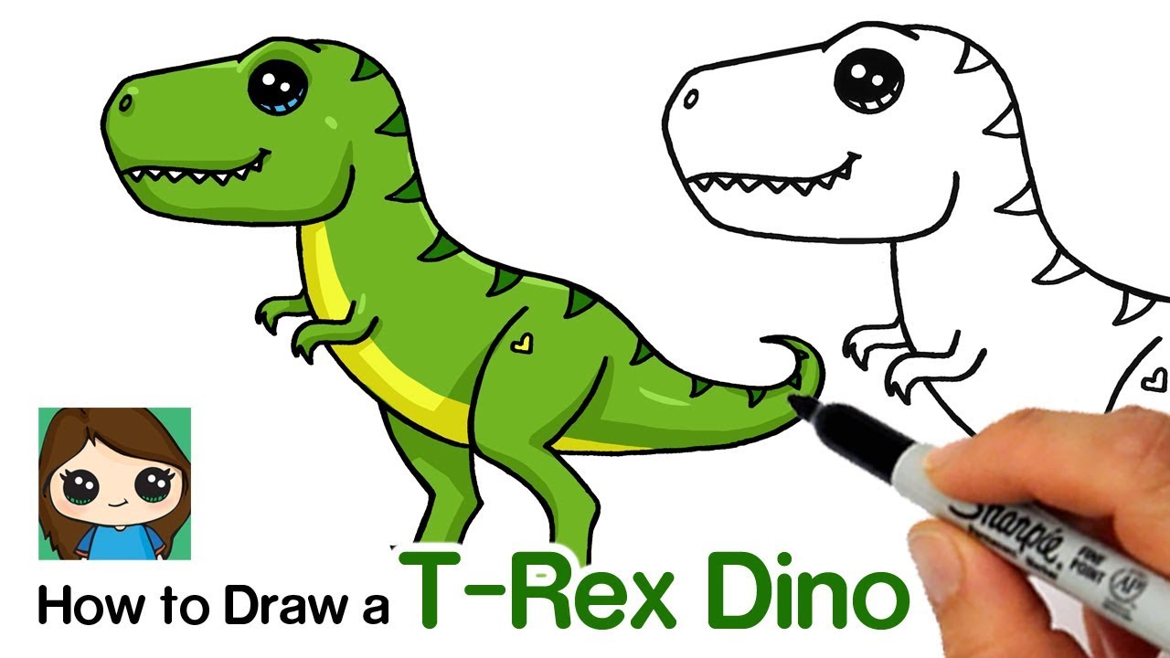 How to Draw a TRex Dinosaur Easy Social Useful Stuff Handy Tips