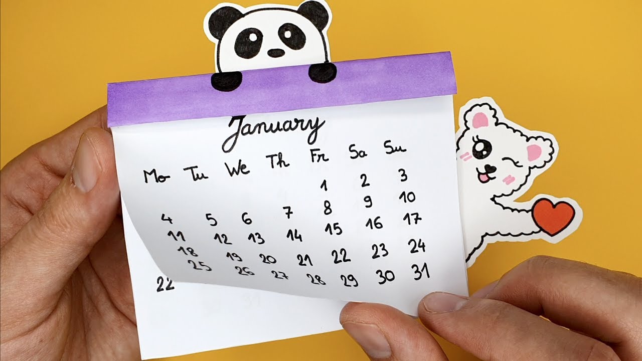 How to make a cute desk calendar diy calendar paper Mini calendar