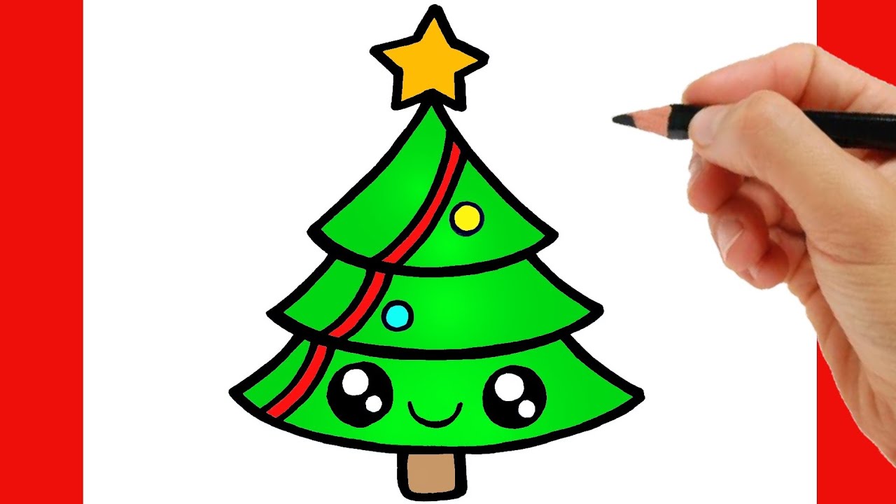 Comment dessiner un arbre de noël etape par etape | Social Useful Stuff