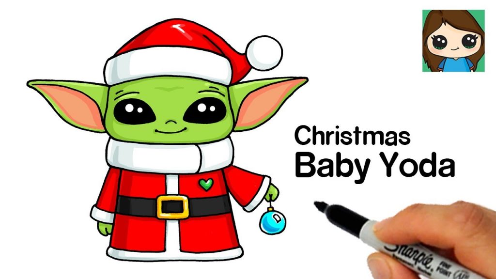 How To Draw Christmas Baby Yoda Social Useful Stuff Handy Tips