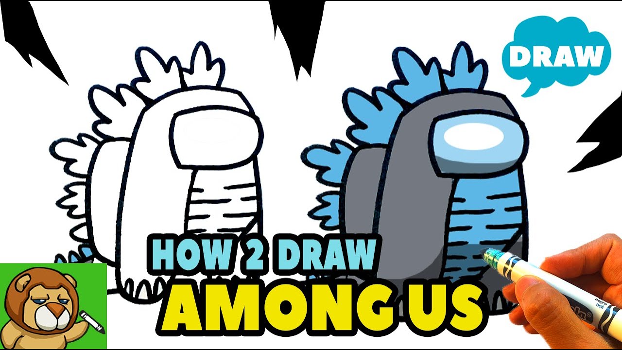 How to Draw Among Us - Godzilla Crewmate - Easy Pictures to Draw