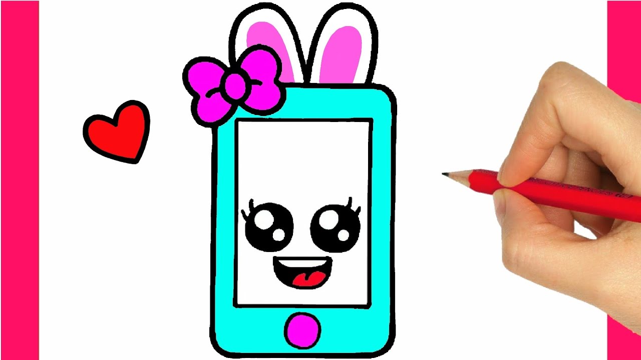 HOW TO DRAW A CUTE CELL PHONE DRAWING A CELL PHONE EASY STEP BY STEP