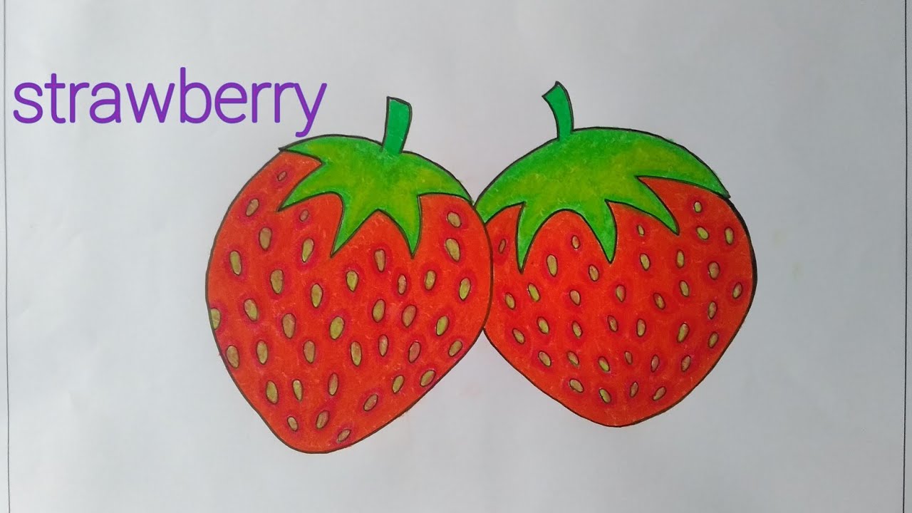 Cara Menggambar Buah Strawberry || Cara Menggambar Buah Buahan | Easy ...