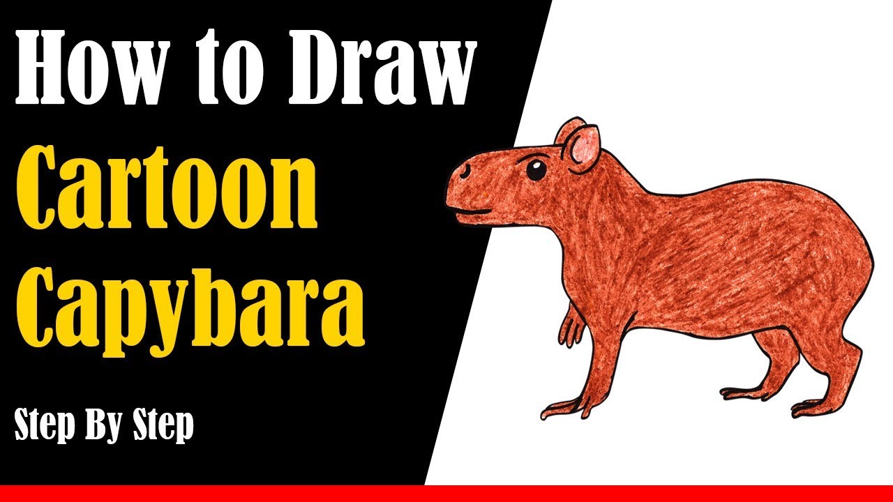 How to Draw a Cartoon Capybara Step by Step - very easy | Easy Drawings