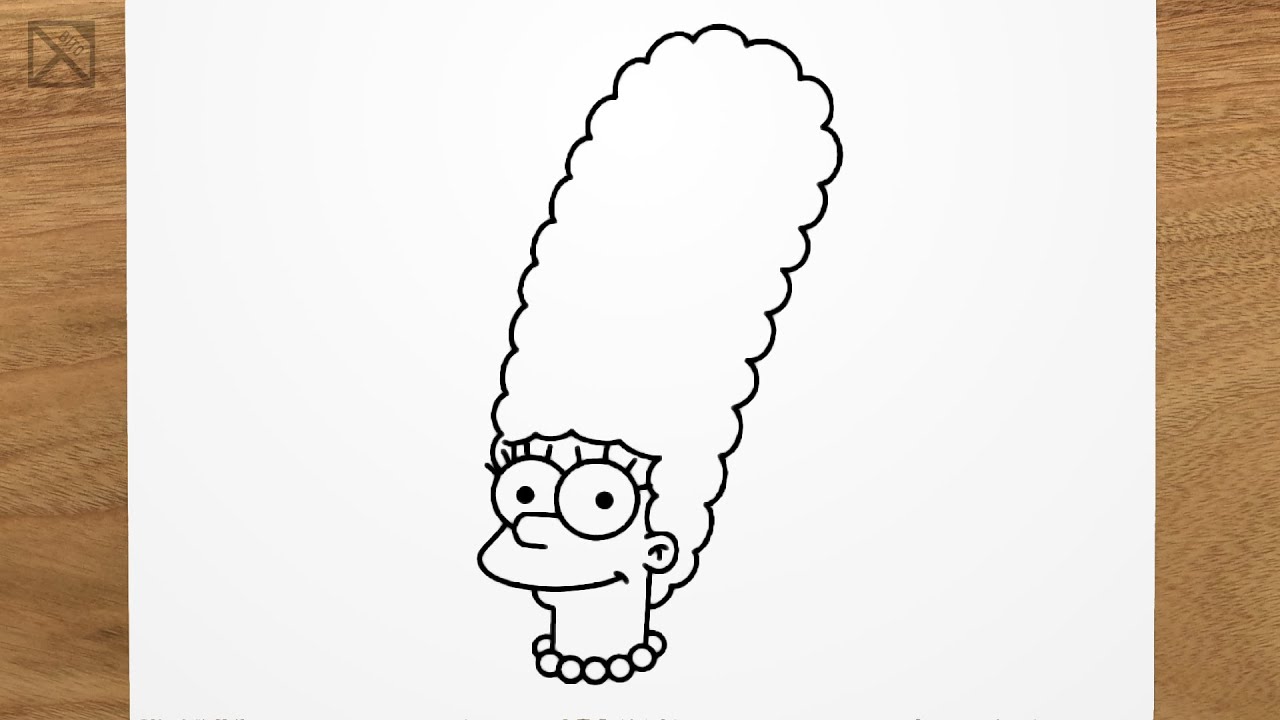 How to draw MARGE SIMPSON step by step, EASY Easy Drawings Dibujos