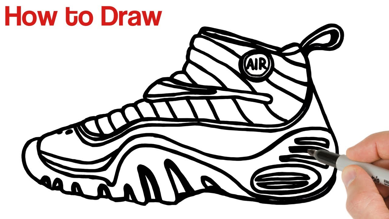 Air draw. Nike Air Max 720 рисунок. Найк рисунок с лицом. How to draw a Nike. Кроссовки рисунок найк большие.