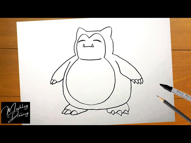 How To Draw Snorlax From Pokemon Easy Drawings Dibujos Faciles Dessins Faciles How To