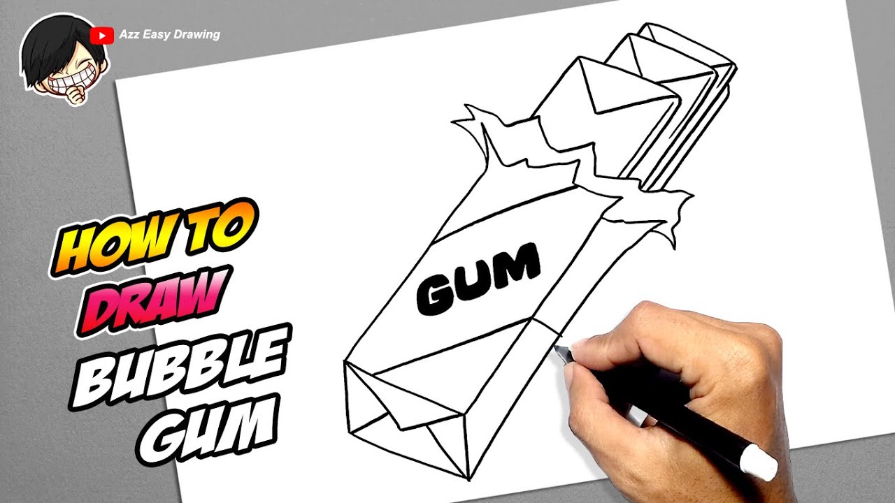 How to draw Bubble Gum Easy Drawings Dibujos Faciles Dessins