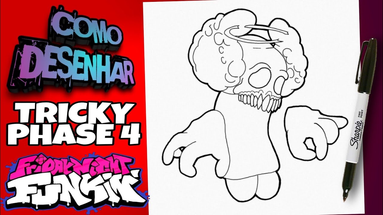 Como Desenhar O Tricky Phase 4 Do Friday Night Funkin Passo A Passo How To Draw Tricky Phase 0887