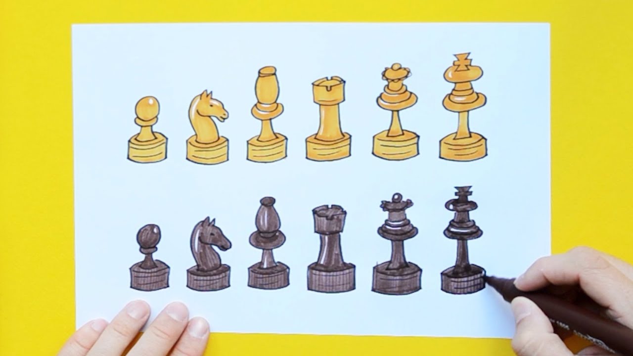 How to draw chess pieces Easy Drawings Dibujos Faciles Dessins