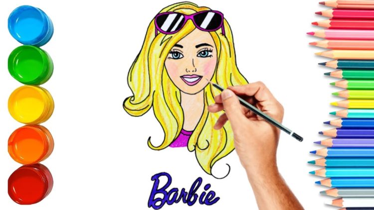 How to draw a Barbie girl 👧 👧/barbie doll drawing/acrylic colour  painting-step by step - YouTube