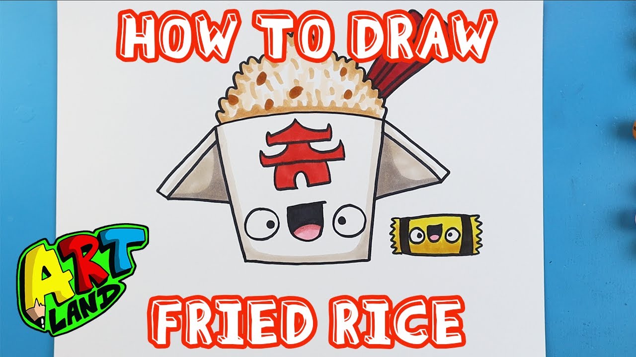 How to Draw FRIED RICE Easy Drawings Dibujos Faciles Dessins