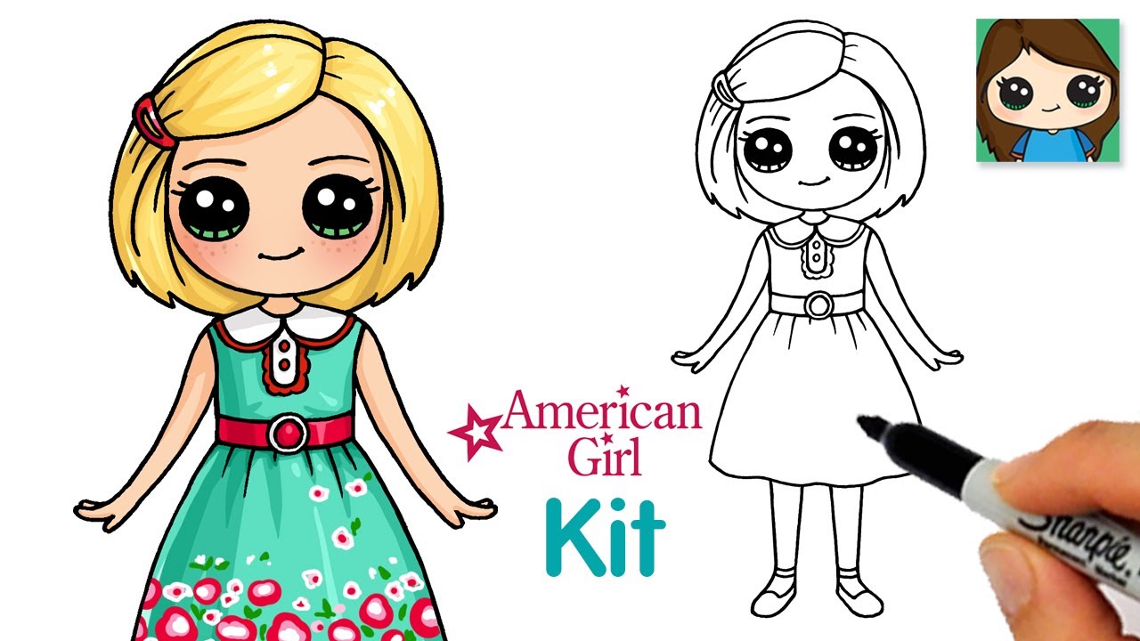 How to Draw Kit Easy | American Girl Doll | Easy Drawings - Dibujos ...