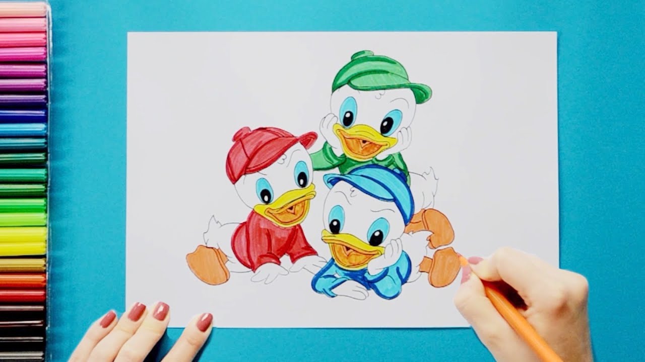 How to draw Huey, Dewey and Louie (Duck Tales) | Easy Drawings