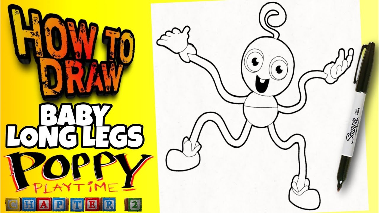 HOW TO DRAW BABY LONG LEGS - POPPY PLAYTIME CHAPTER 2 - como dibujar a